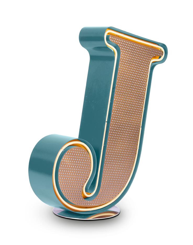 Lettre J lumineuse Joyful