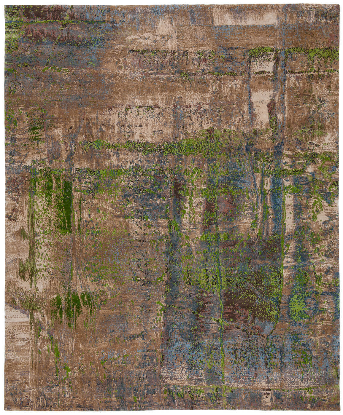 Artwork 3 veelkleurig groen vloerkleed