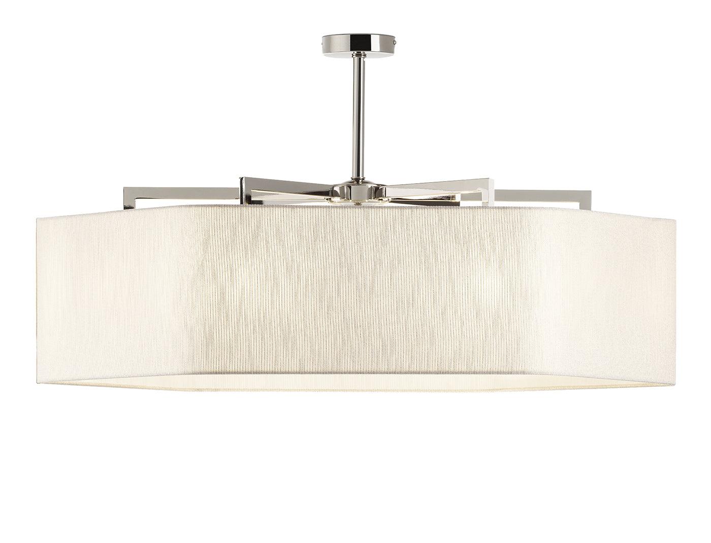 Lustre hexagonal en nickel poli
