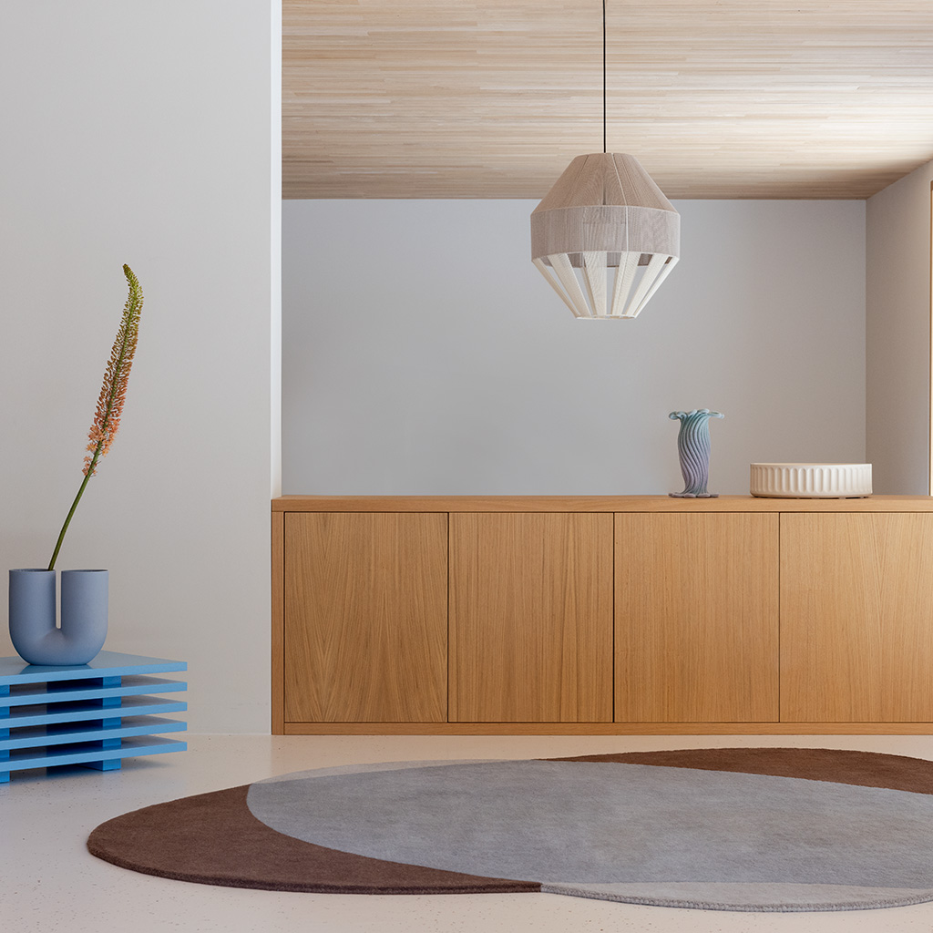 Tapis Element Chad brun/bleu | Taille: 160 × 175 cm