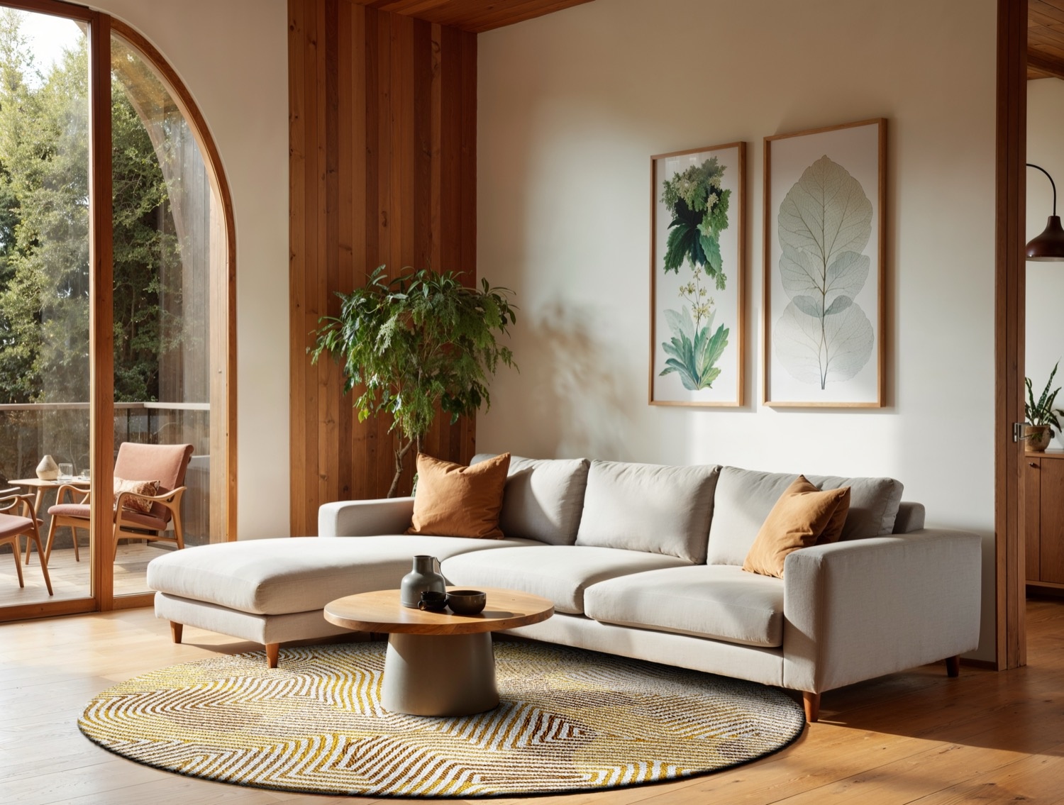Orange Cut rond vloerkleed