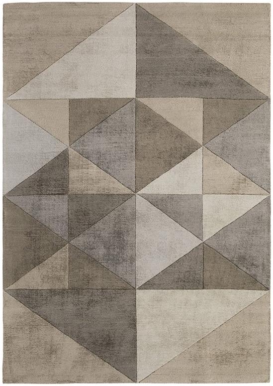 Triangles beige handgetuft tapijt | Maat: 250 × 300 cm