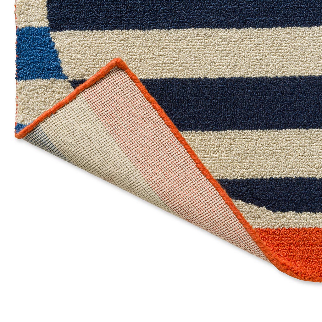 Stripy Stem azuurblauw outdoor tapijt | Maat: 140 × 200 cm