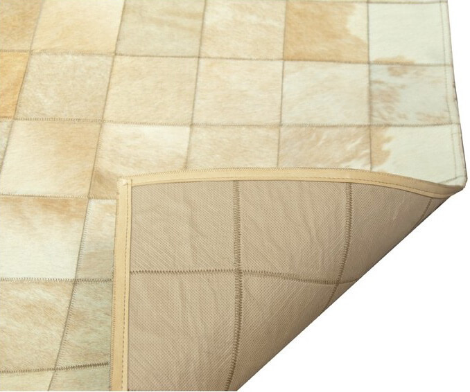 Tapis en peau de vache Mosaic beige | Taille: 140 × 200 cm