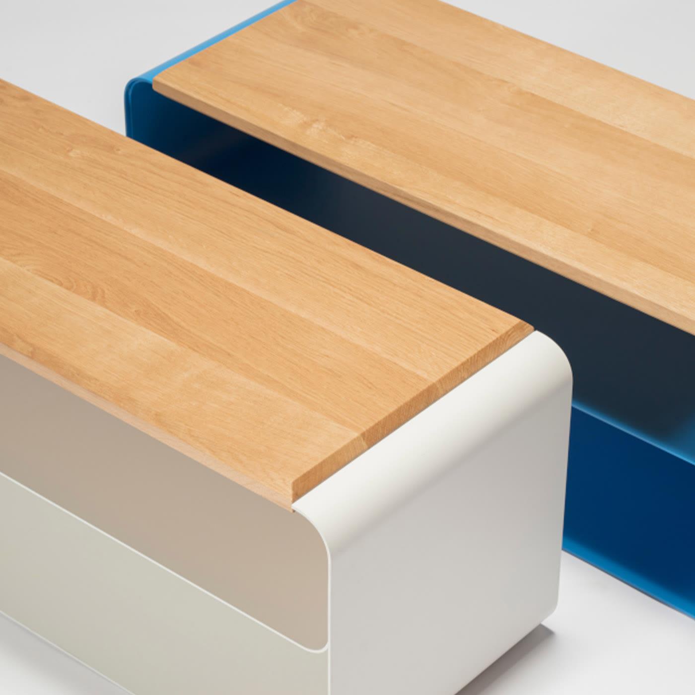 Banquette contemporaine en bois et métal (var. 2) - 1