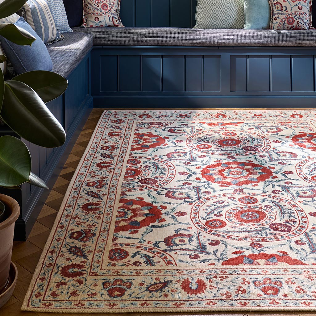 Anthos rood indigo designer vloerkleed