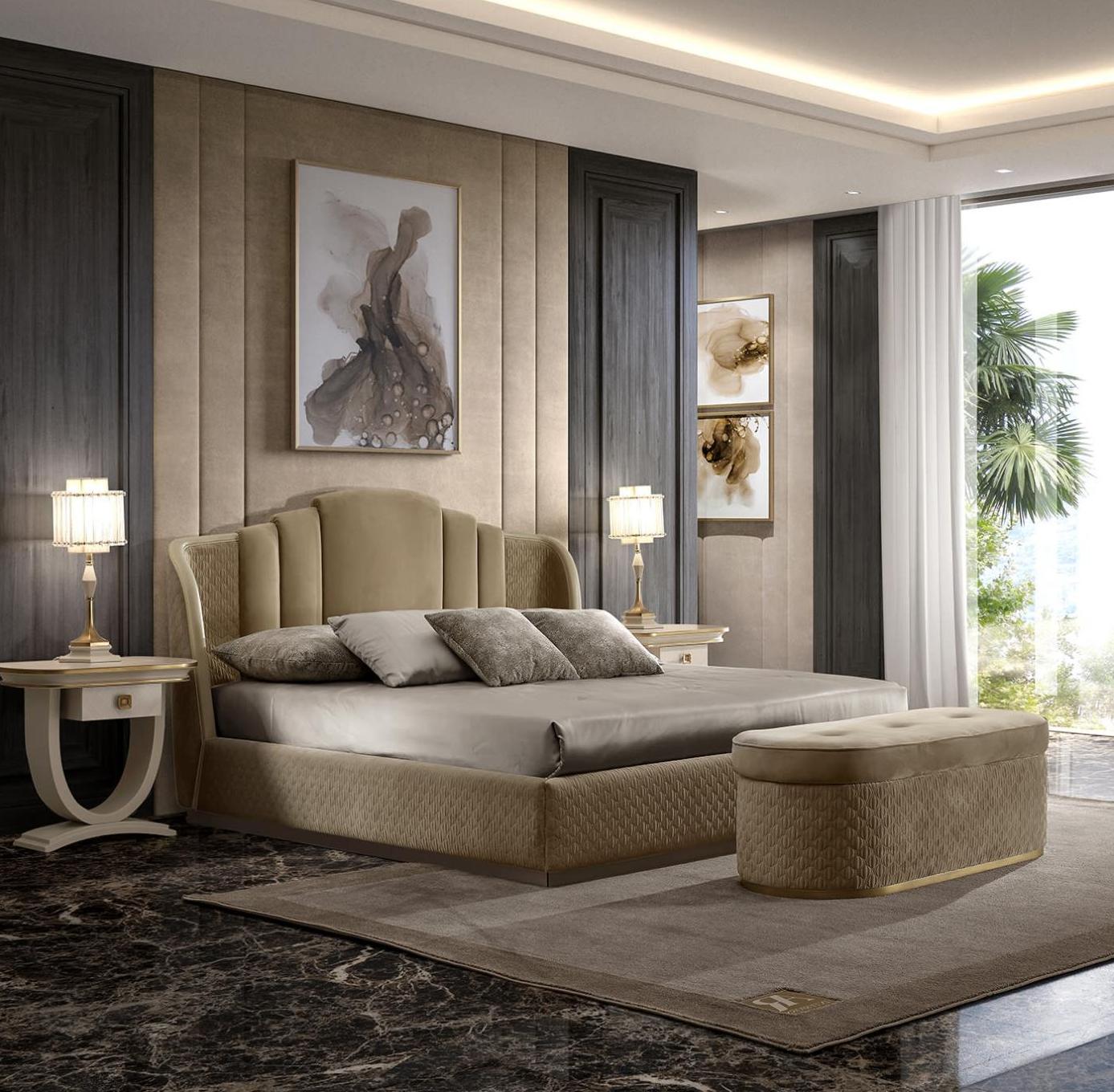 Beige luxe bed