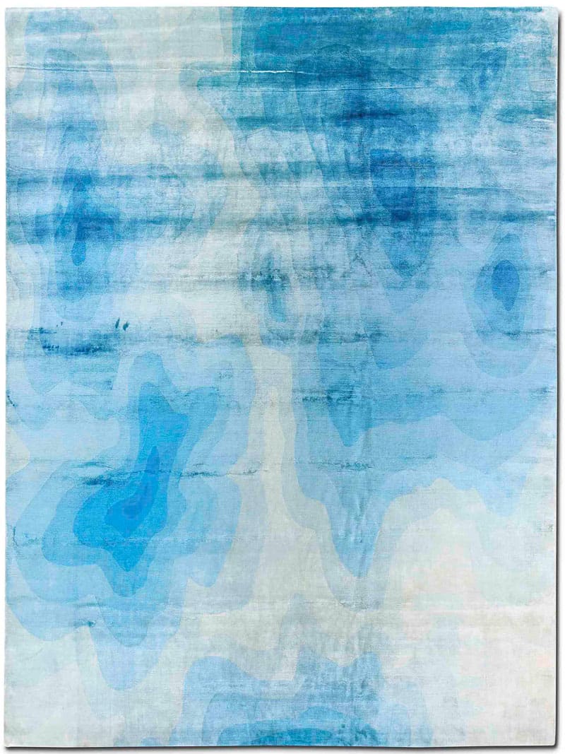 Tapis de luxe noué à la main Ocean Blue