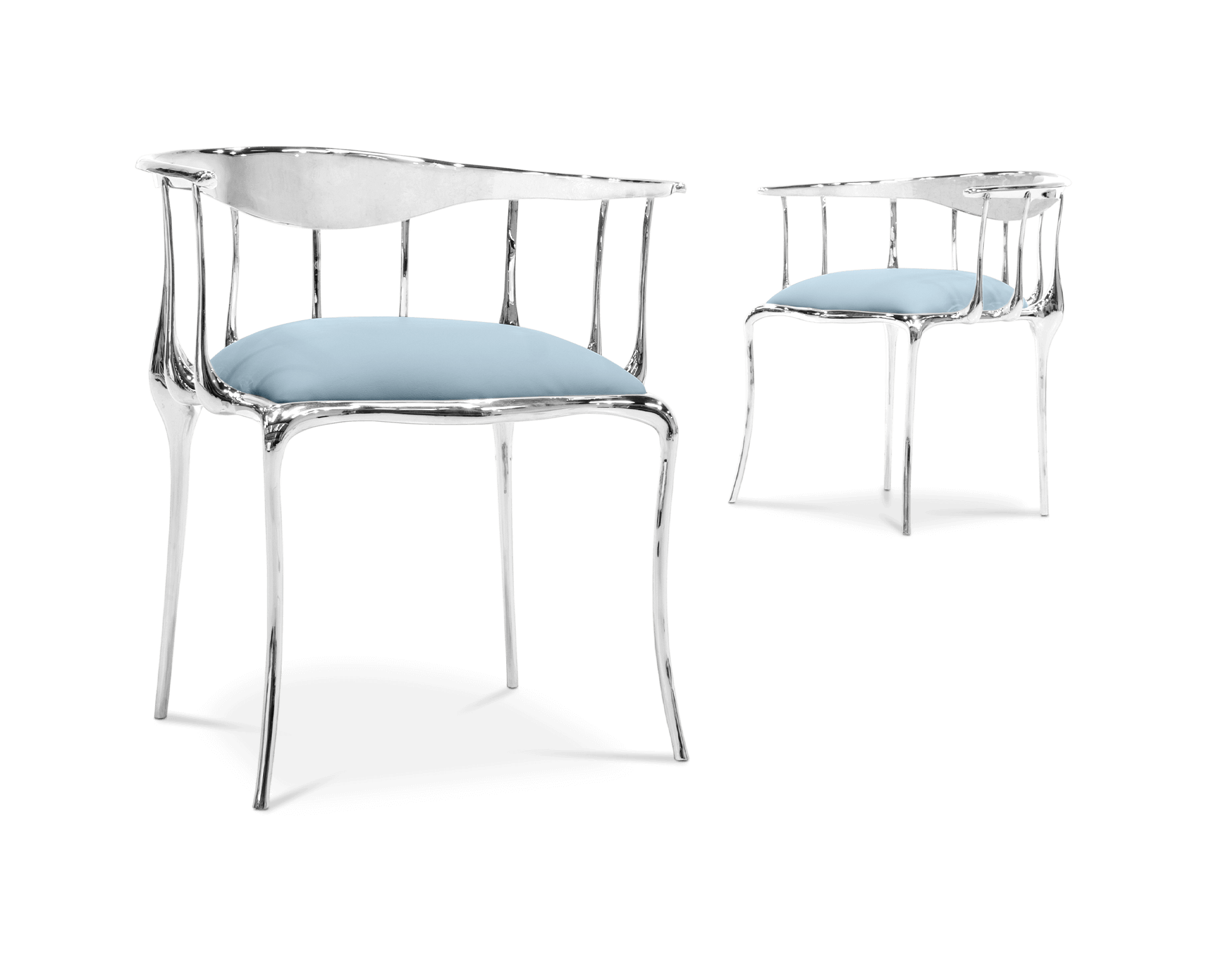 Chaise de luxe argentée
