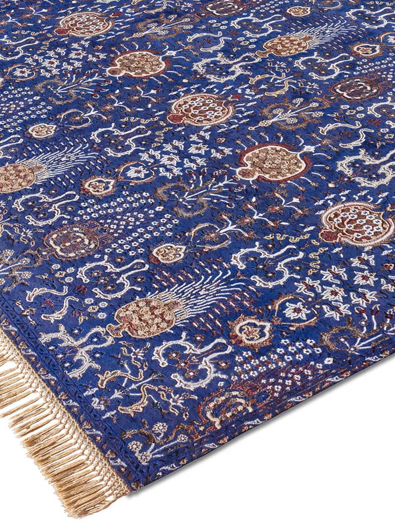 Isfahan blauw handgemaakt luxe vloerkleed