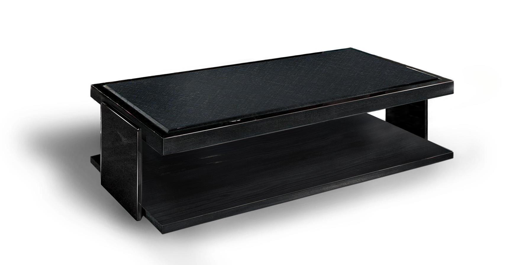 Table basse avec plateaux en cèdre et pieds métalliques