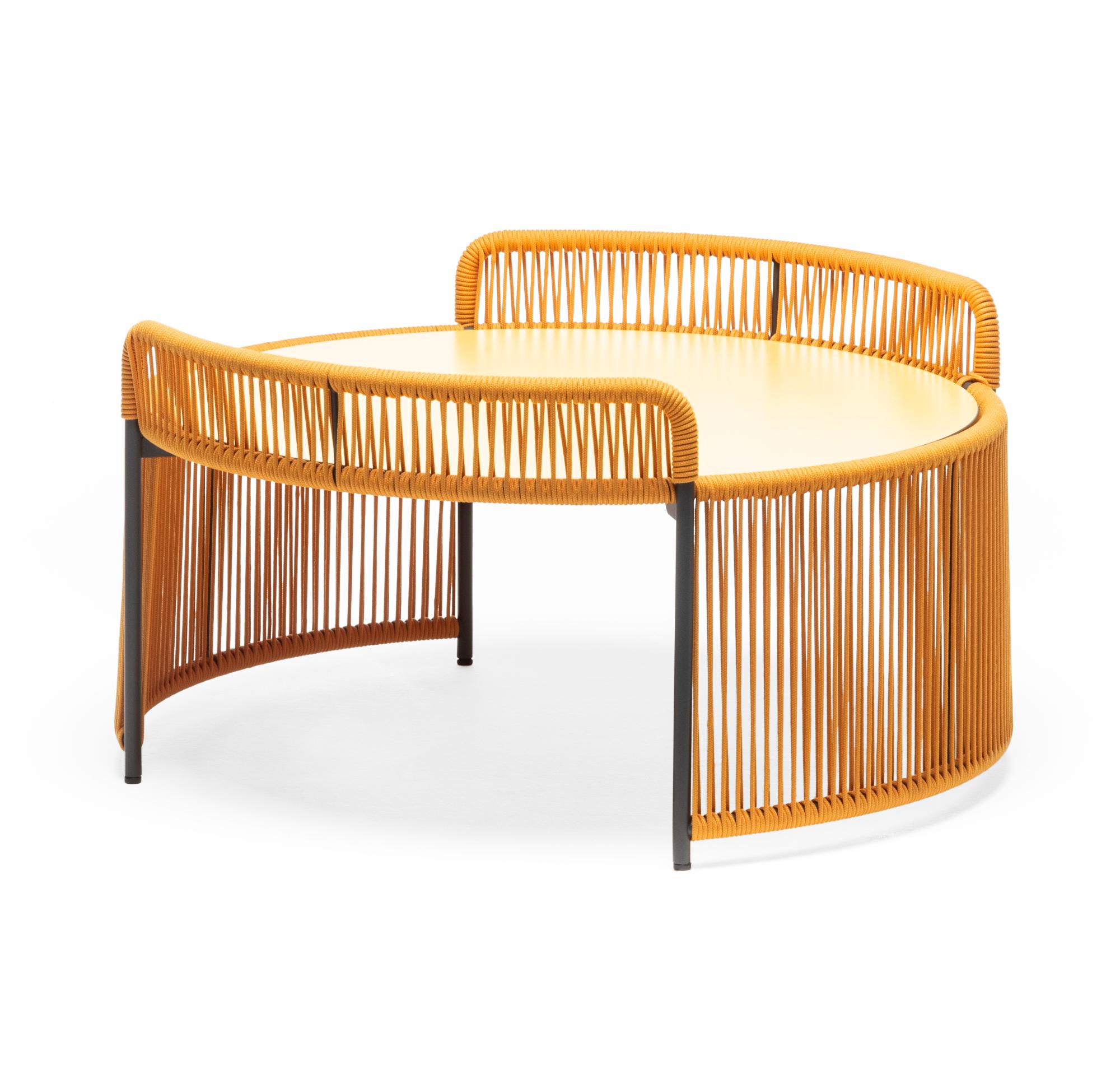 Table basse d'extérieur ronde Altana Jaune
