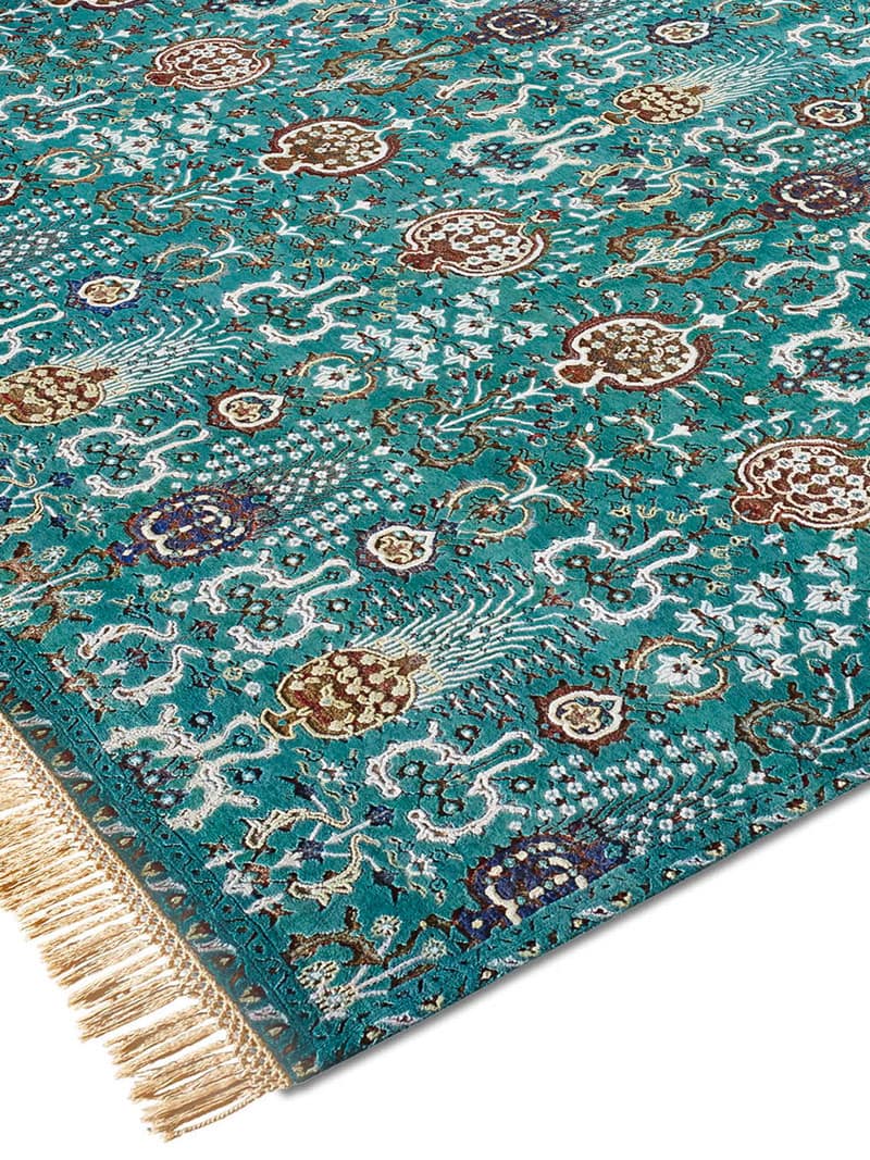 Isfahan groen handgemaakt luxe vloerkleed | Maat: 250 × 300 cm