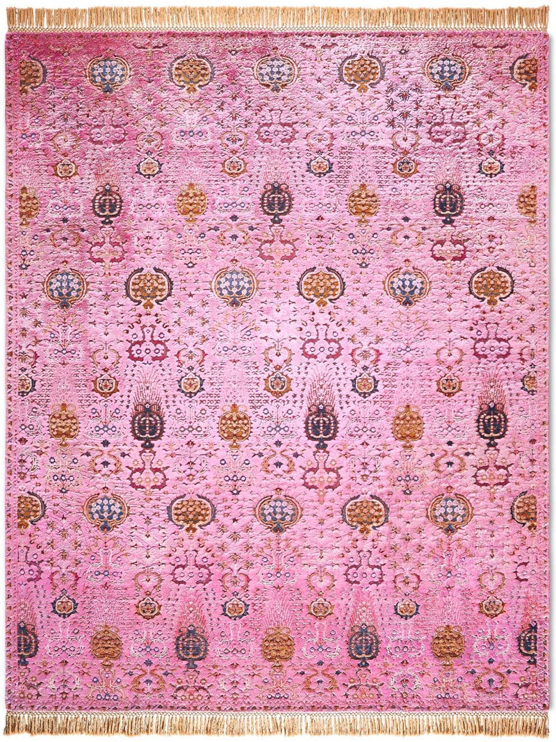 Isfahan lichtroze handgemaakt luxe vloerkleed