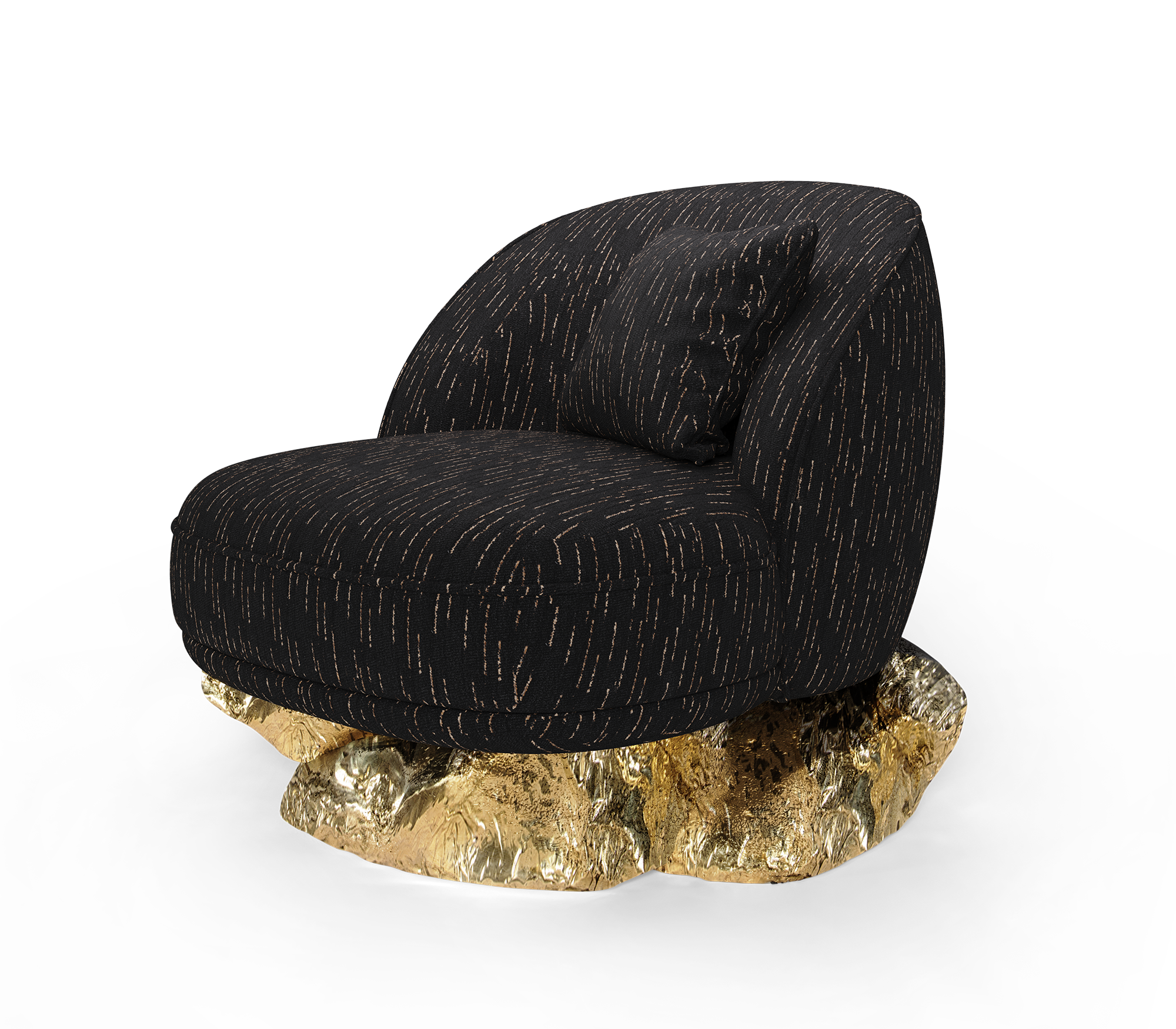 Angora zwarte fauteuil