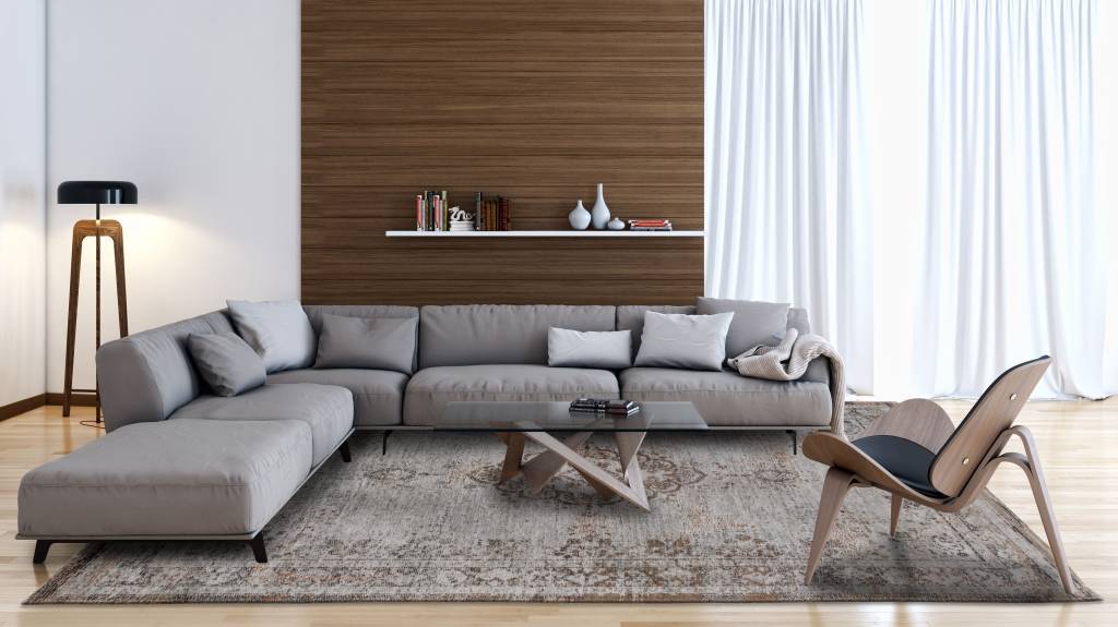 Vintage Style grijs turkoois tapijt | Maat: 280 × 390 cm