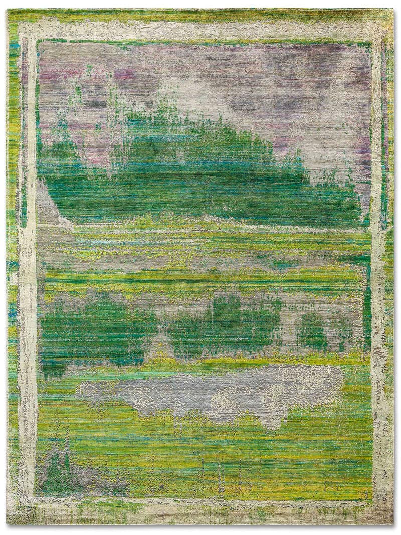 Tapis de luxe fait main Green Mix