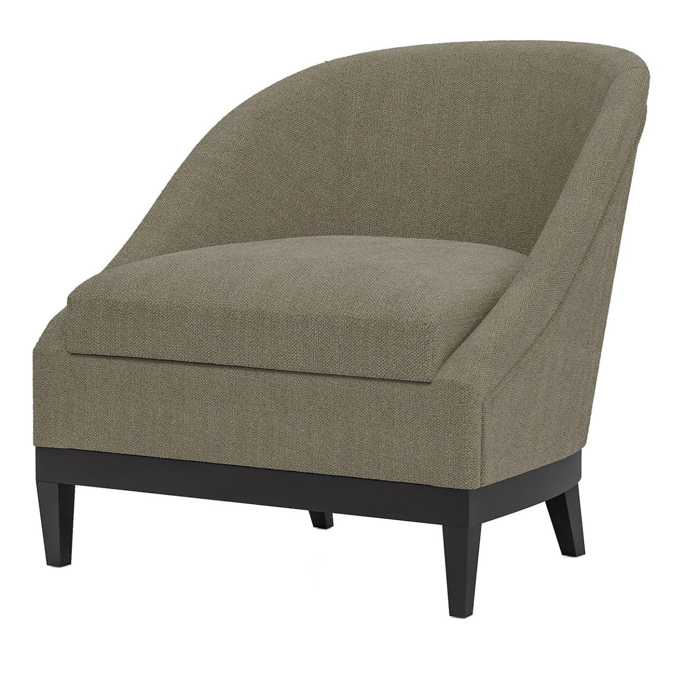 Fauteuil en tissu et bois