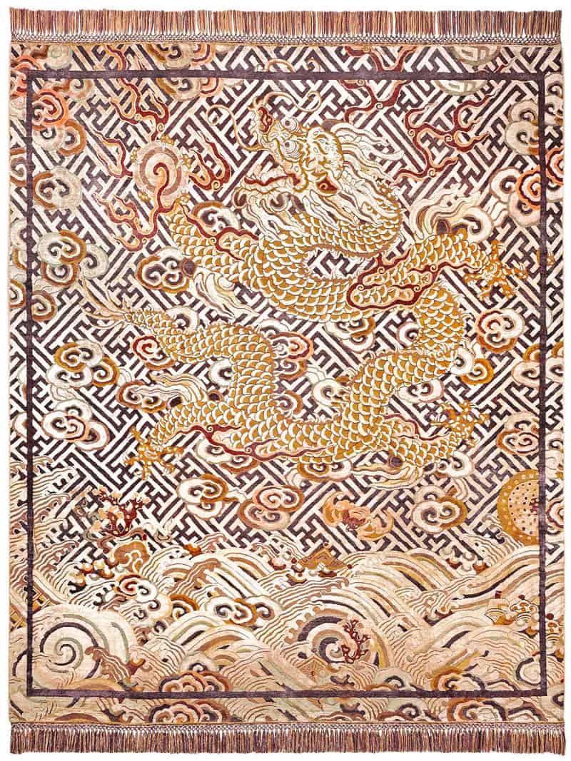 Tapis noué à la main Dragon | Taille: 170 × 240 cm