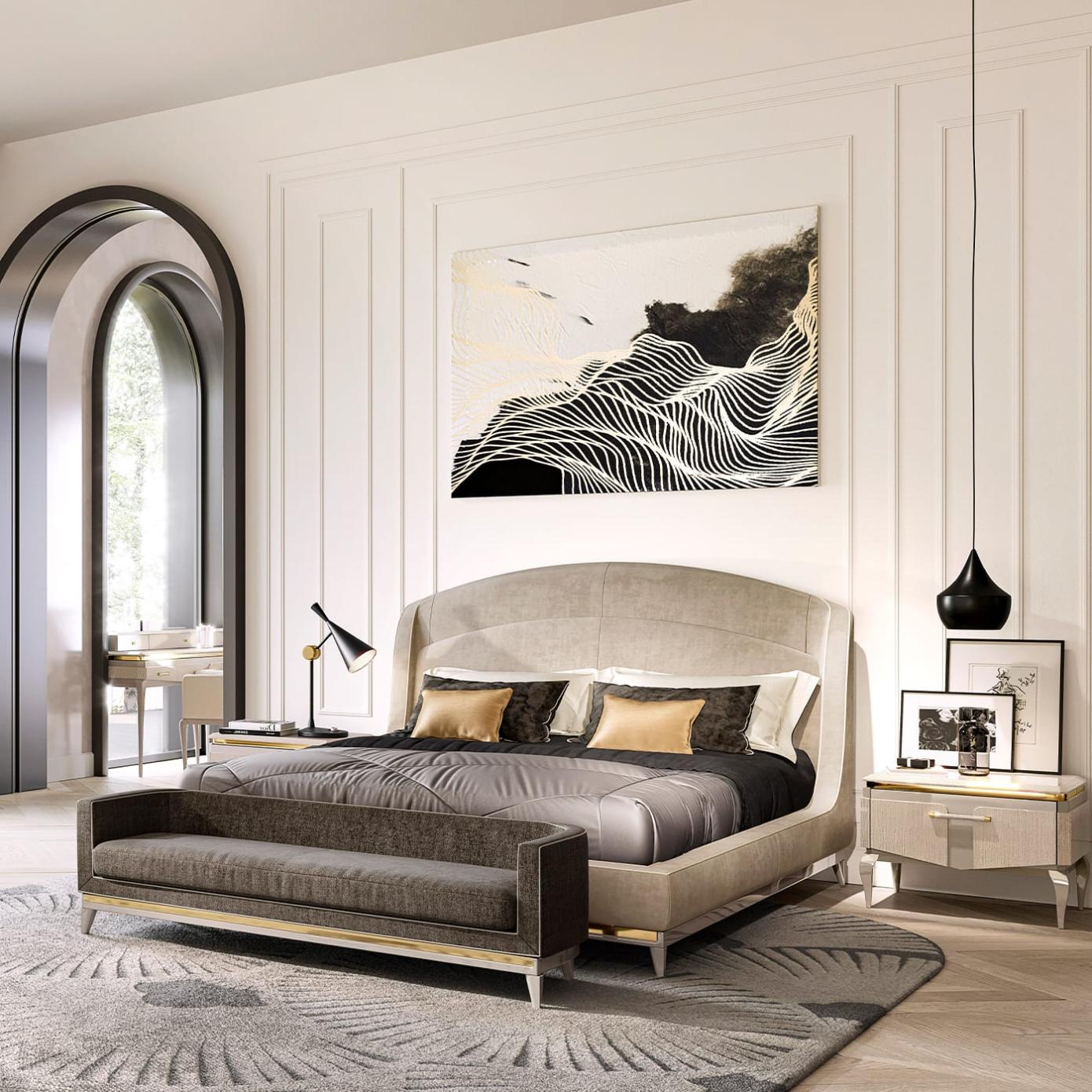Lit beige contemporain