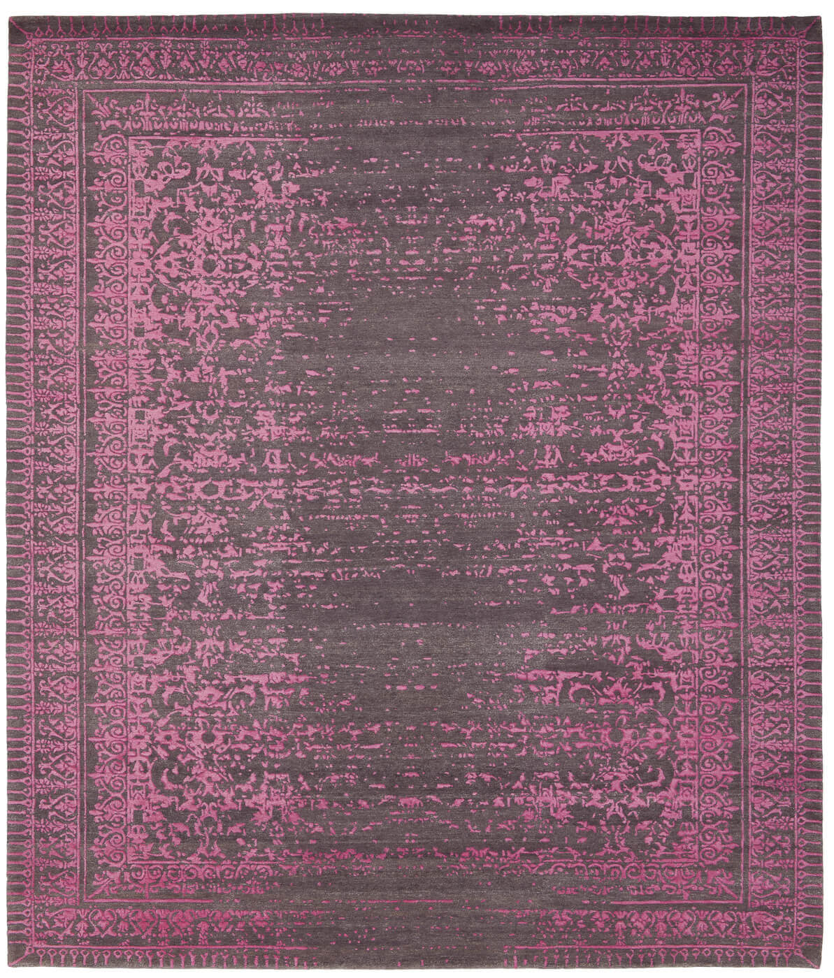 Ferrara Stomped Reverse grijs roze tapijt | Maat: 350 × 450 cm