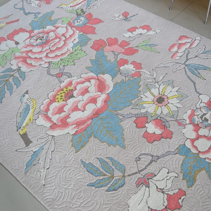 Paeonia koraal tapijt | Maat: 120 × 180 cm