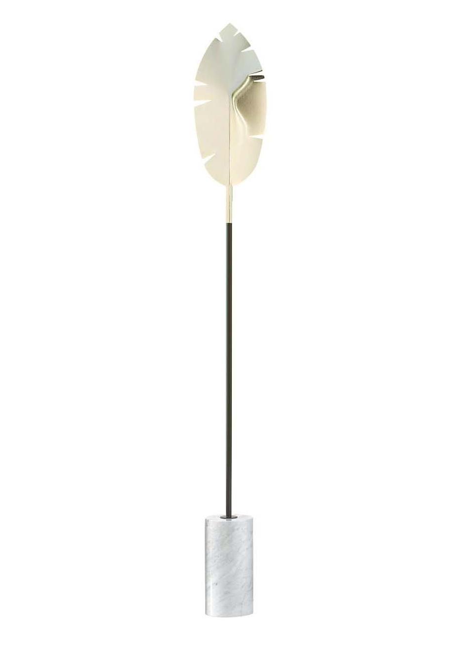 Leaf gouden staande lamp met Carrara voet