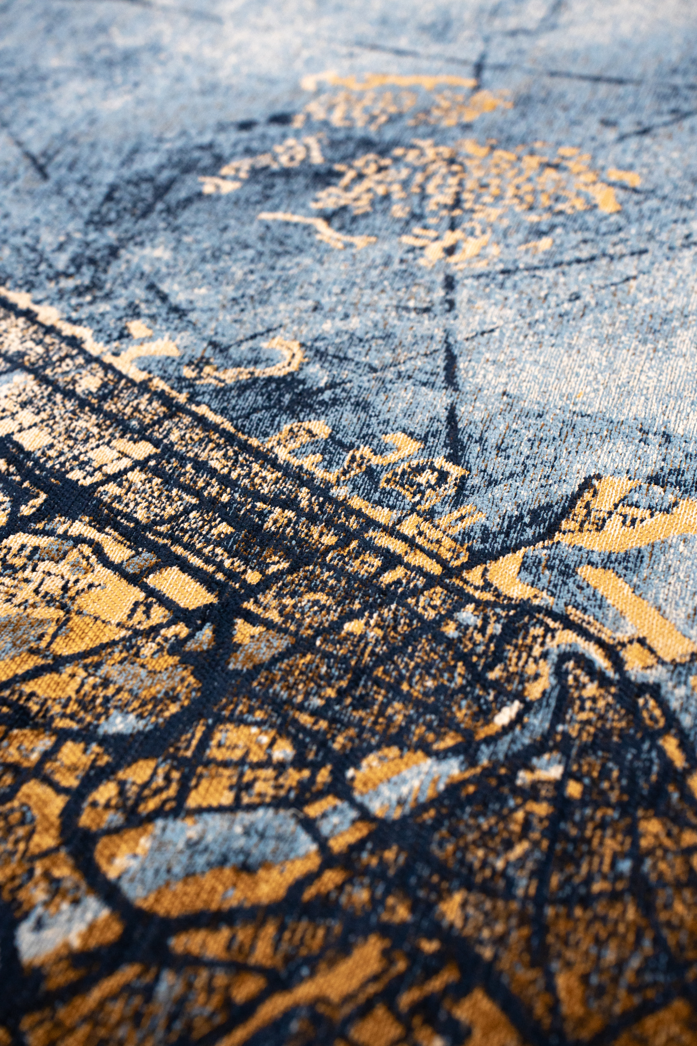 Gold Sea rond tapijt | Maat: 100 × 140 cm