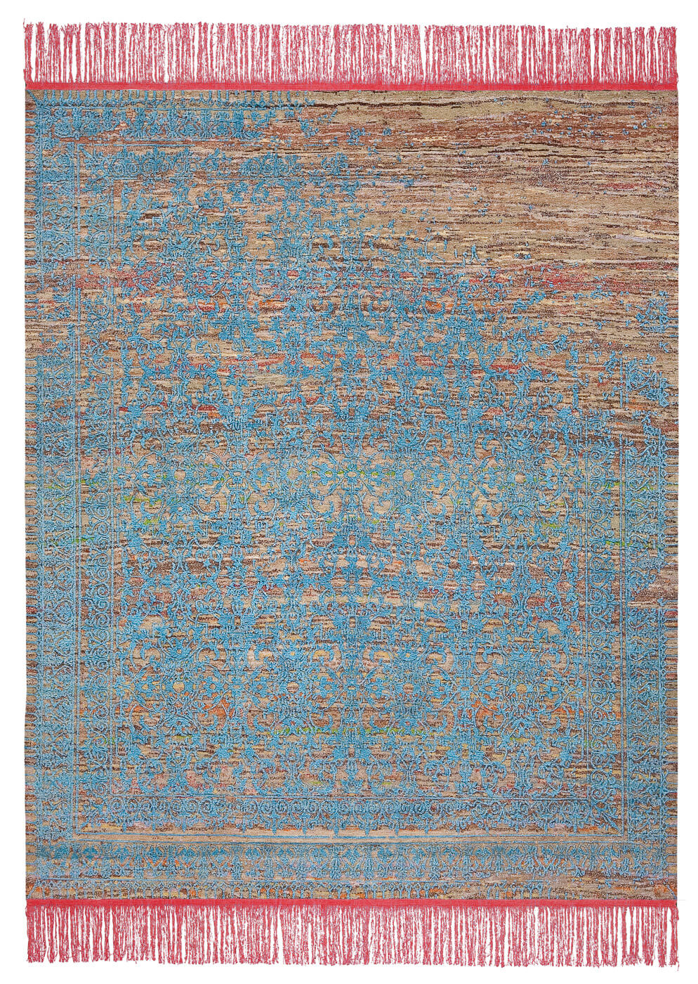 Ferrara Radi Rocked roze blauw tapijt | Maat: 400 × 500 cm