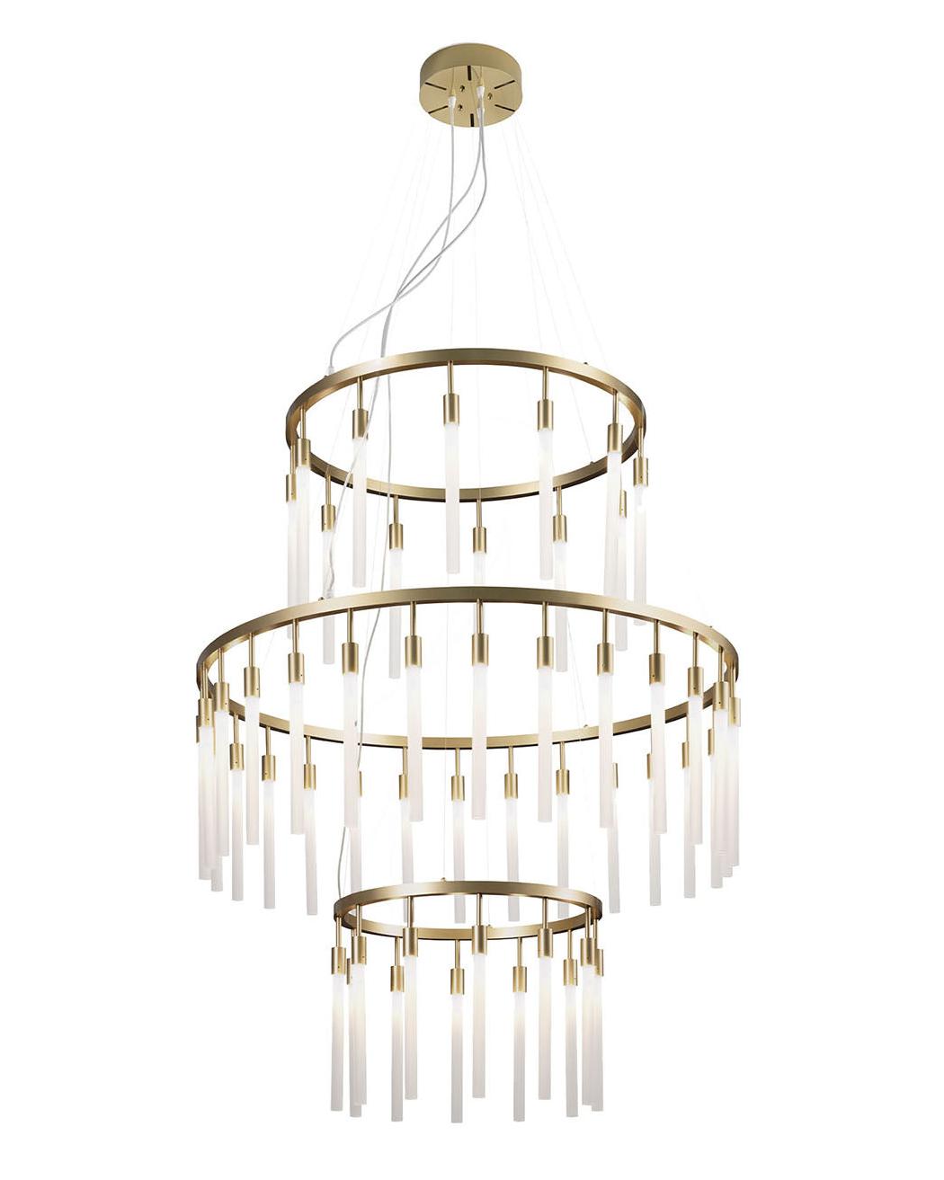 Lustre anneau en verre dépoli