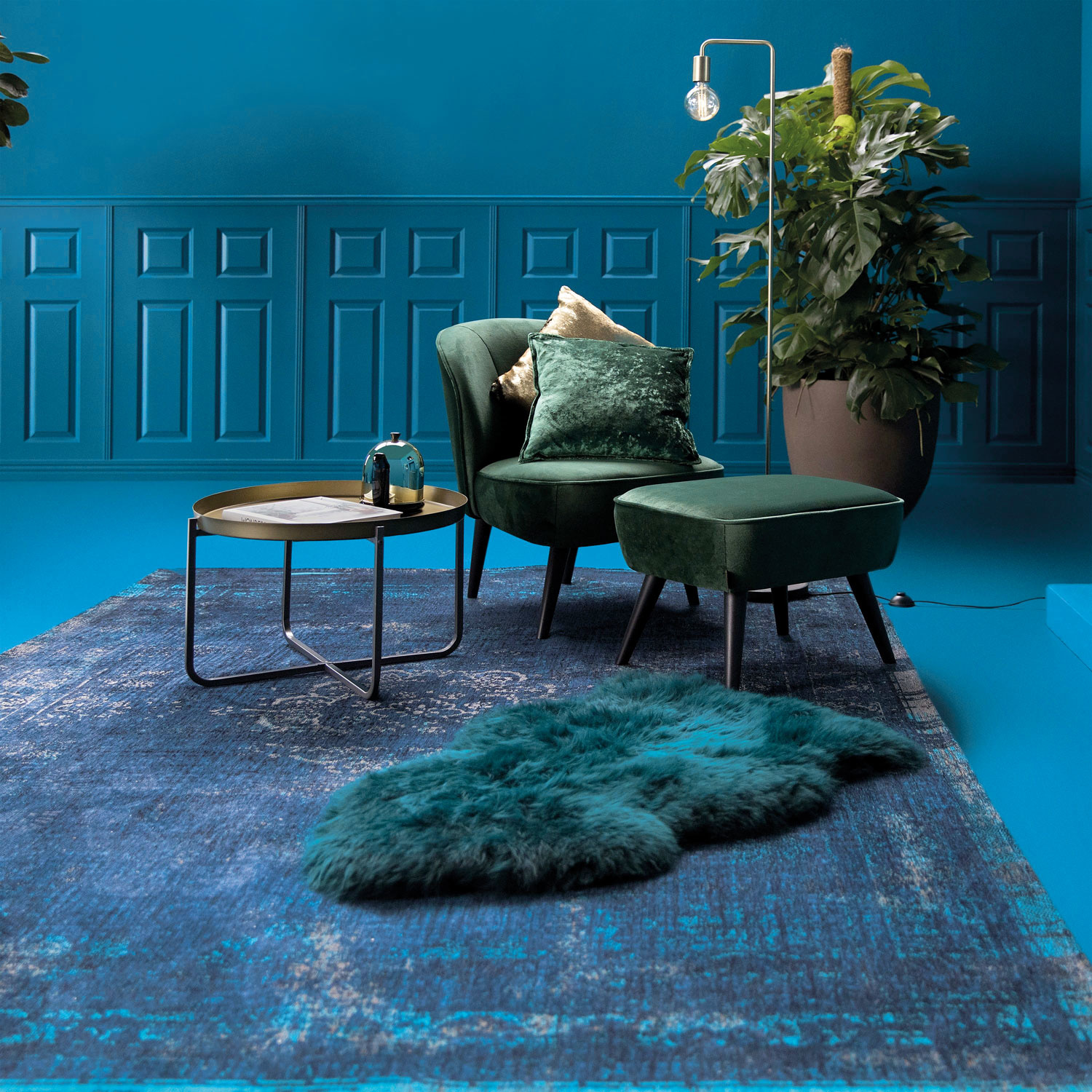 Vintage Style Jade tapijt | Maat: 140 × 200 cm