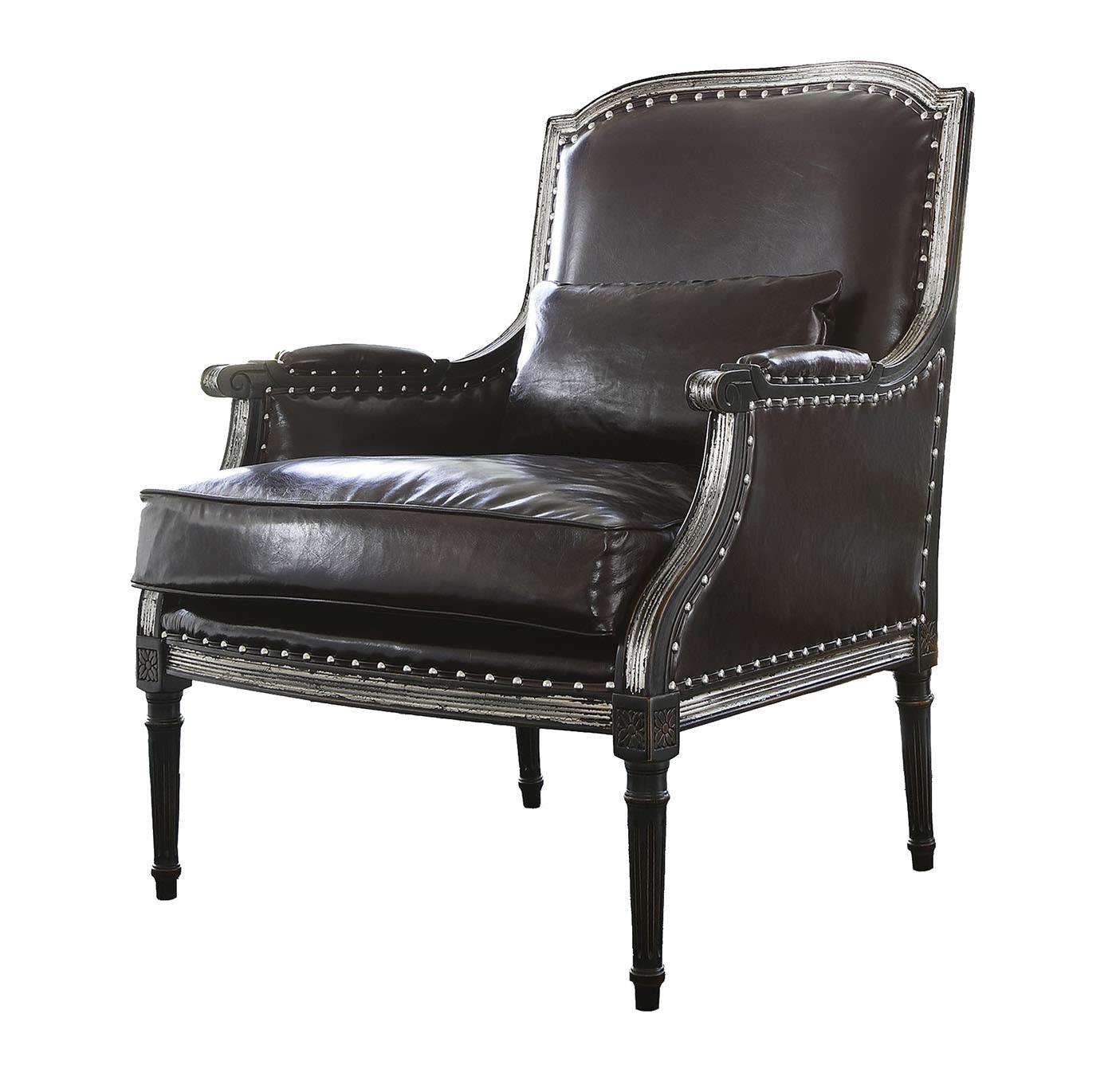 Fauteuil in zwart leder
