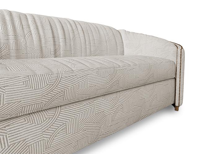 Canapé courbé beige Premium Comfort