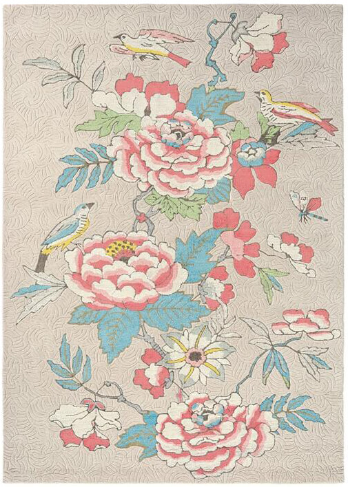 Paeonia koraal tapijt | Maat: 120 × 180 cm