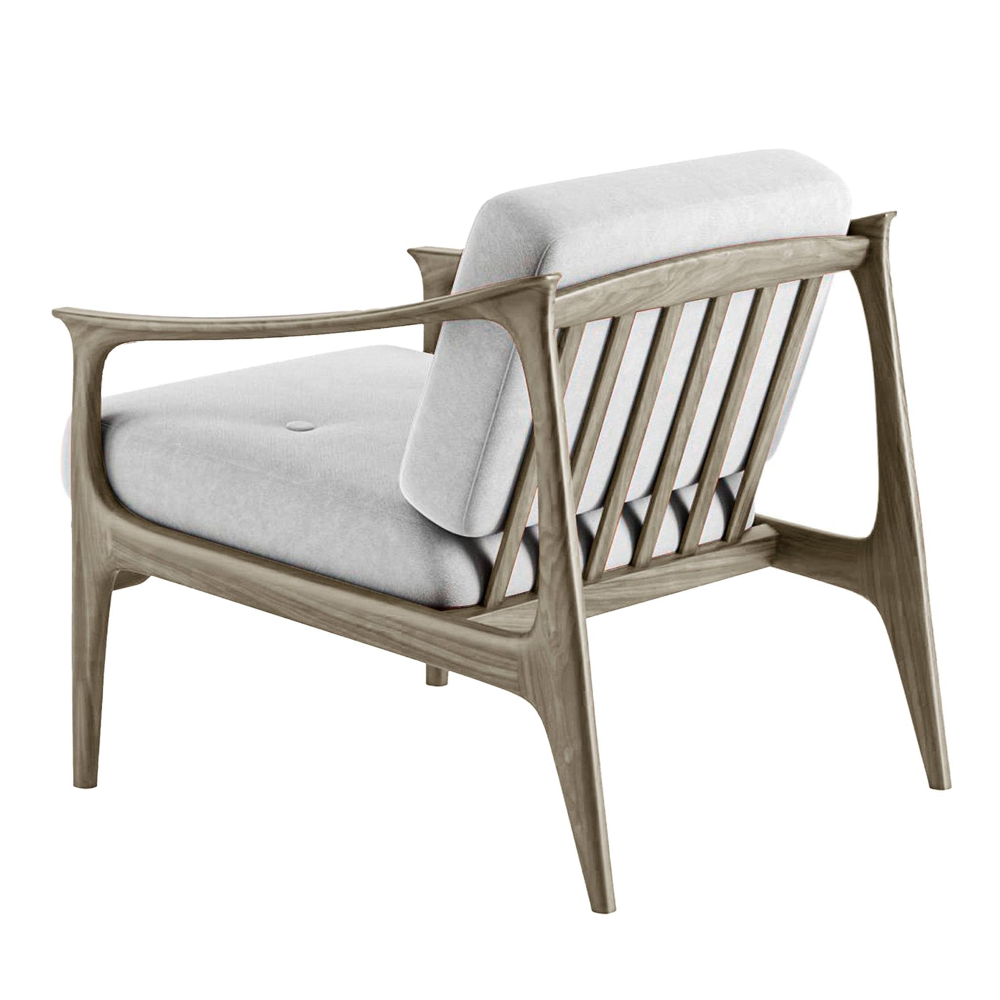 Fauteuil gris en noyer massif Quiete | Couleur: Linen UNICO NF184 04