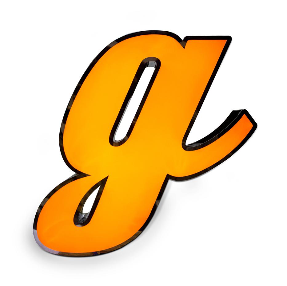 Glowing letter G