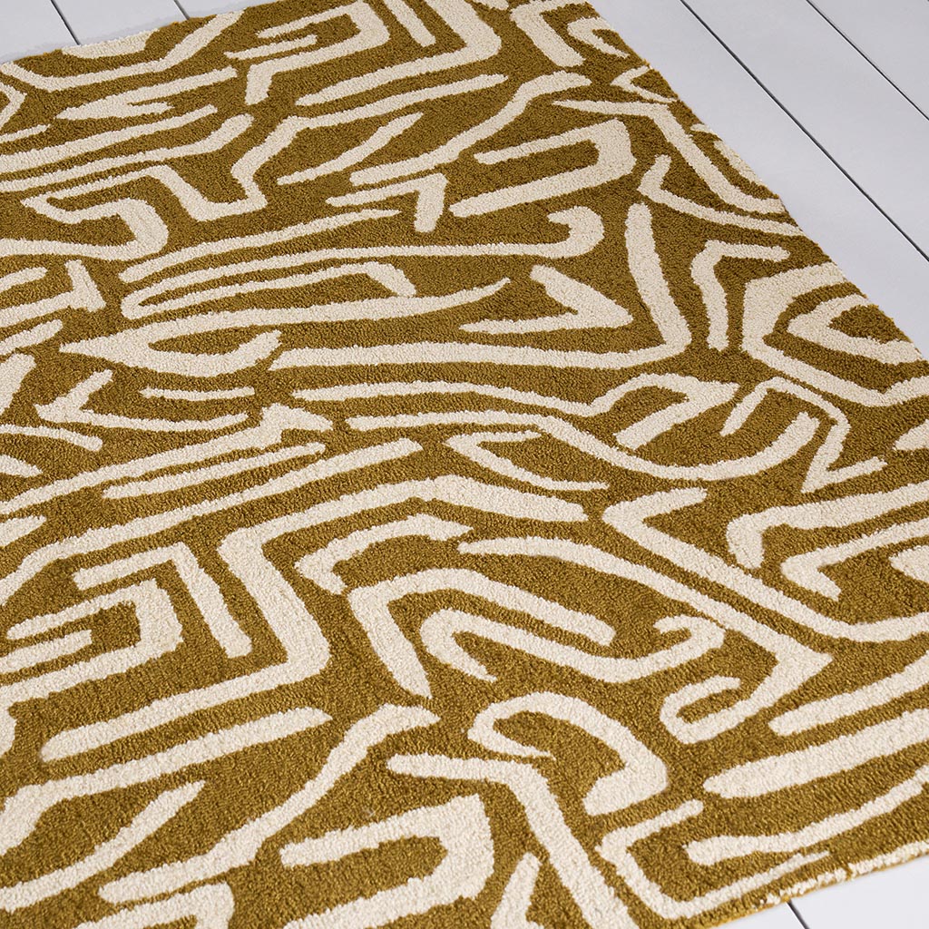 Melodic oker/goud outdoor vloerkleed