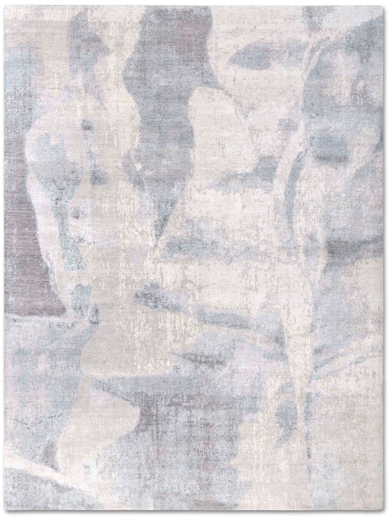 Tapis noué à la main gris ivoire | Taille: 305 × 427 cm