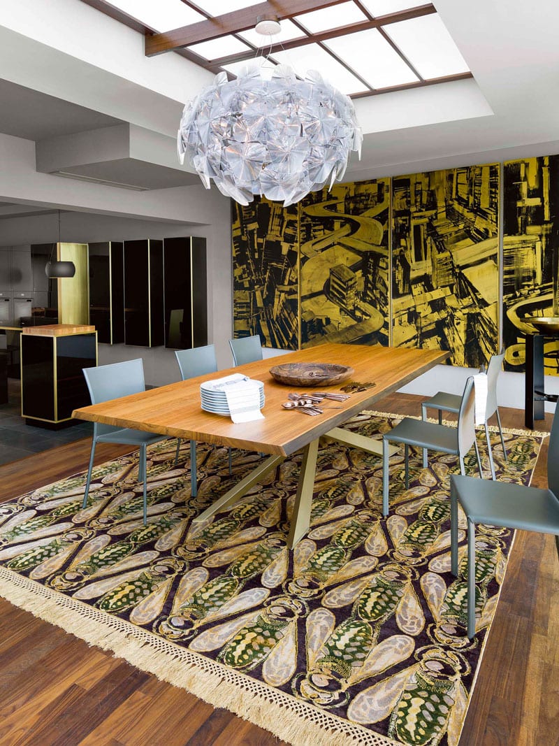 Honey metallic goud handgemaakt luxe tapijt | Maat: 122 × 183 cm