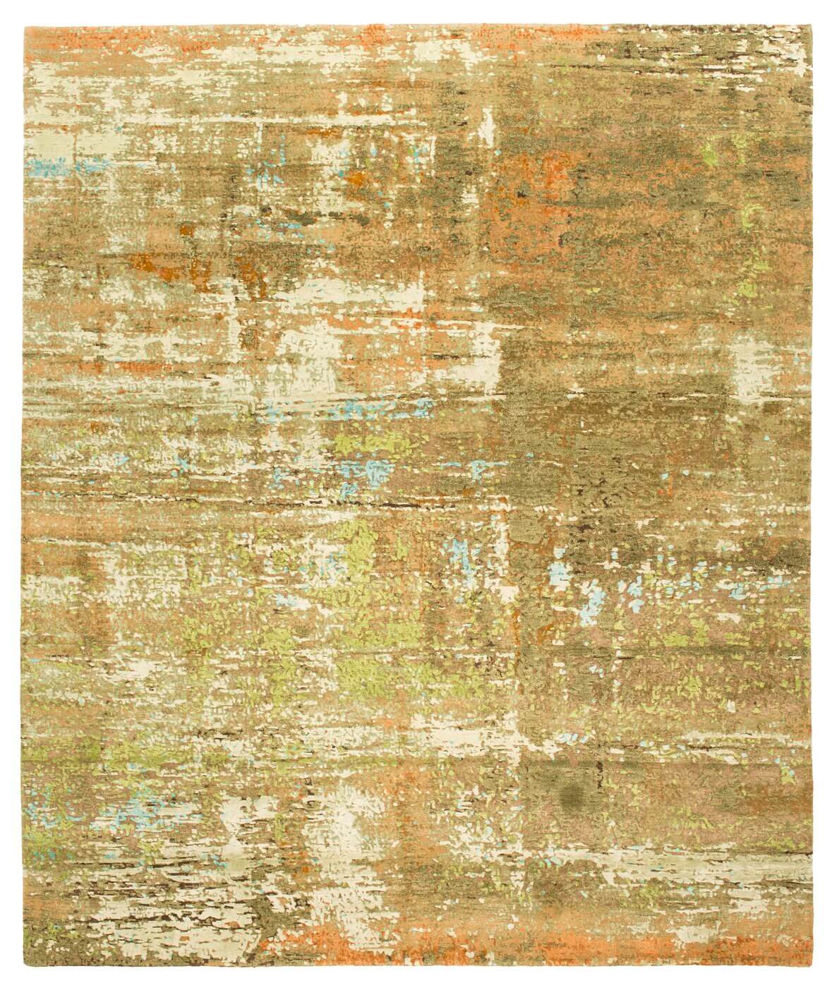 Artwork 18 veelkleurig groen vloerkleed