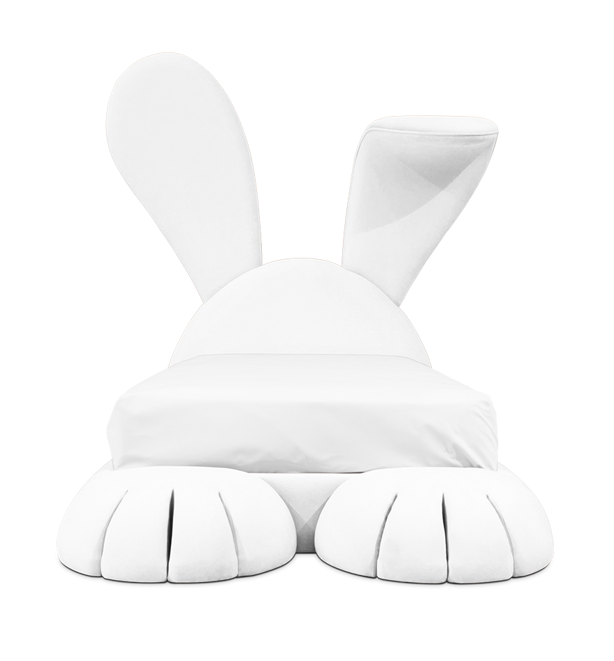 Knuffelig konijn hol bed