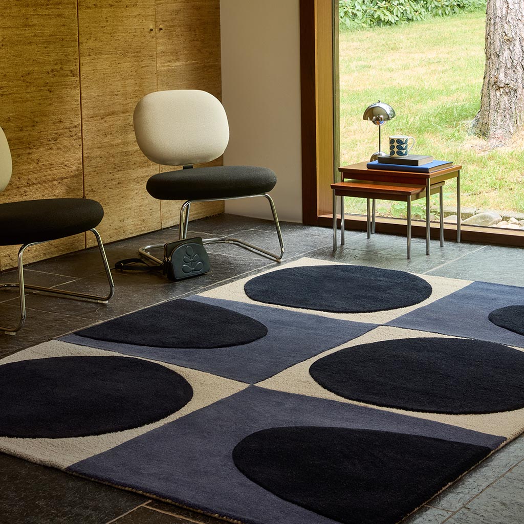 Tapis Spot Square bleu marine