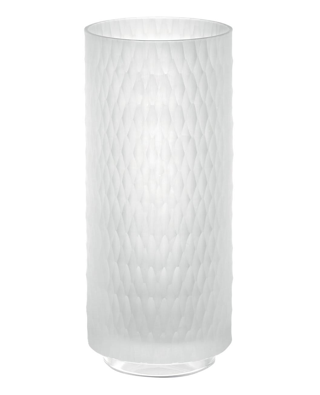 Vase hexagonal mat en cristal italien