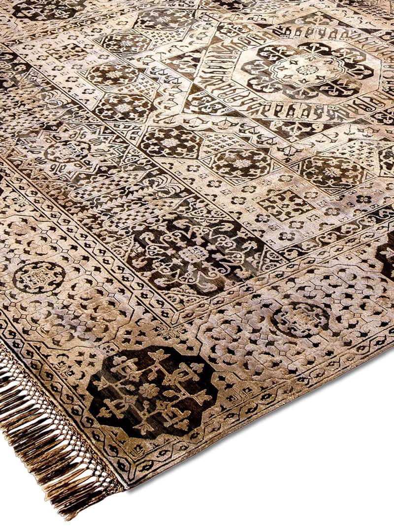 Gold mauve luxe vloerkleed