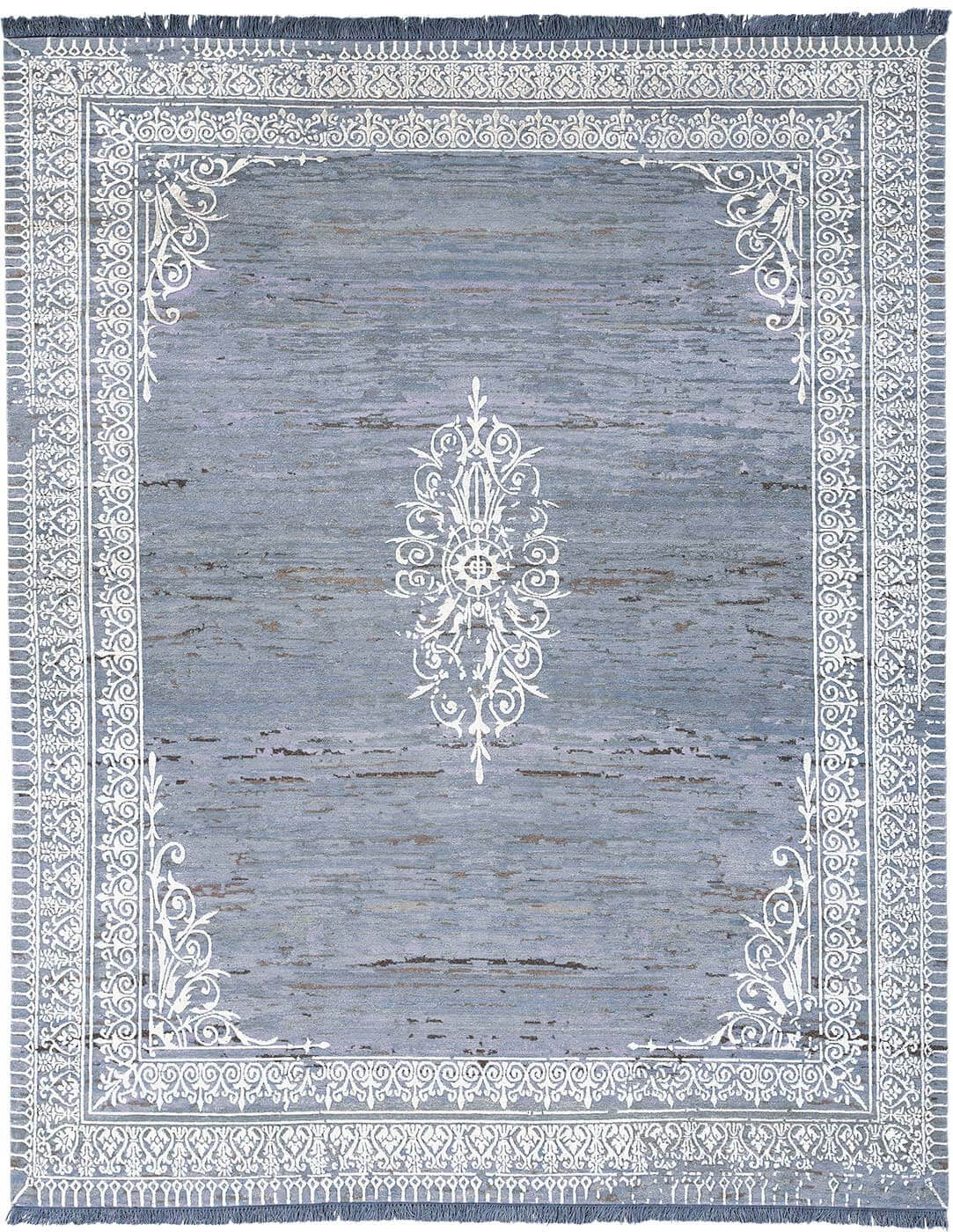 Tapis Ravenna Radi Little Rocked bleu blanc | Taille: 300 × 400 cm