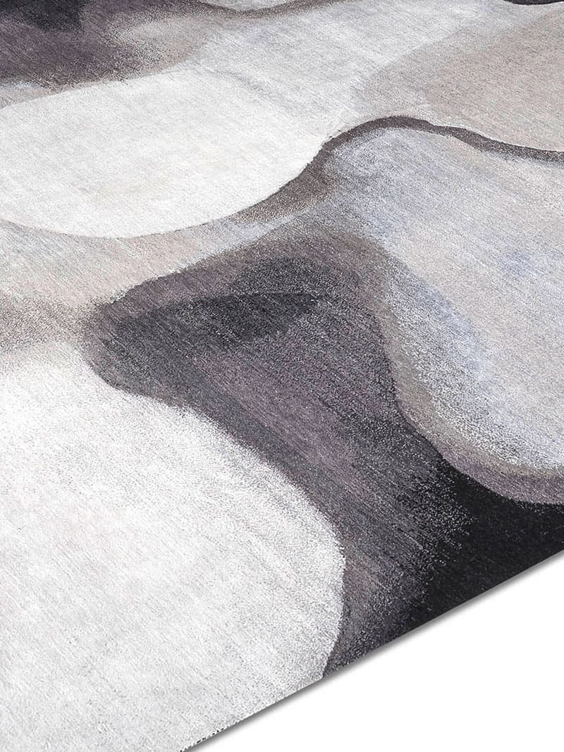 Tapis de luxe fait main Argent gris