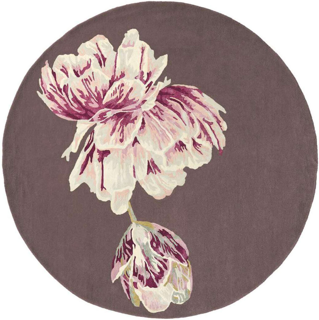 Tranquility aubergine rond tapijt | Maat: Ø 200 cm