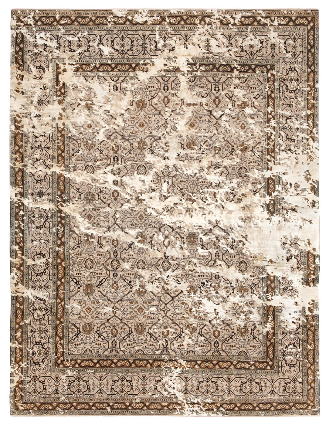 Tabriz Lexington Sky camelgrijs zilvergrijs zijden vloerkleed | Maat: 250 × 300 cm