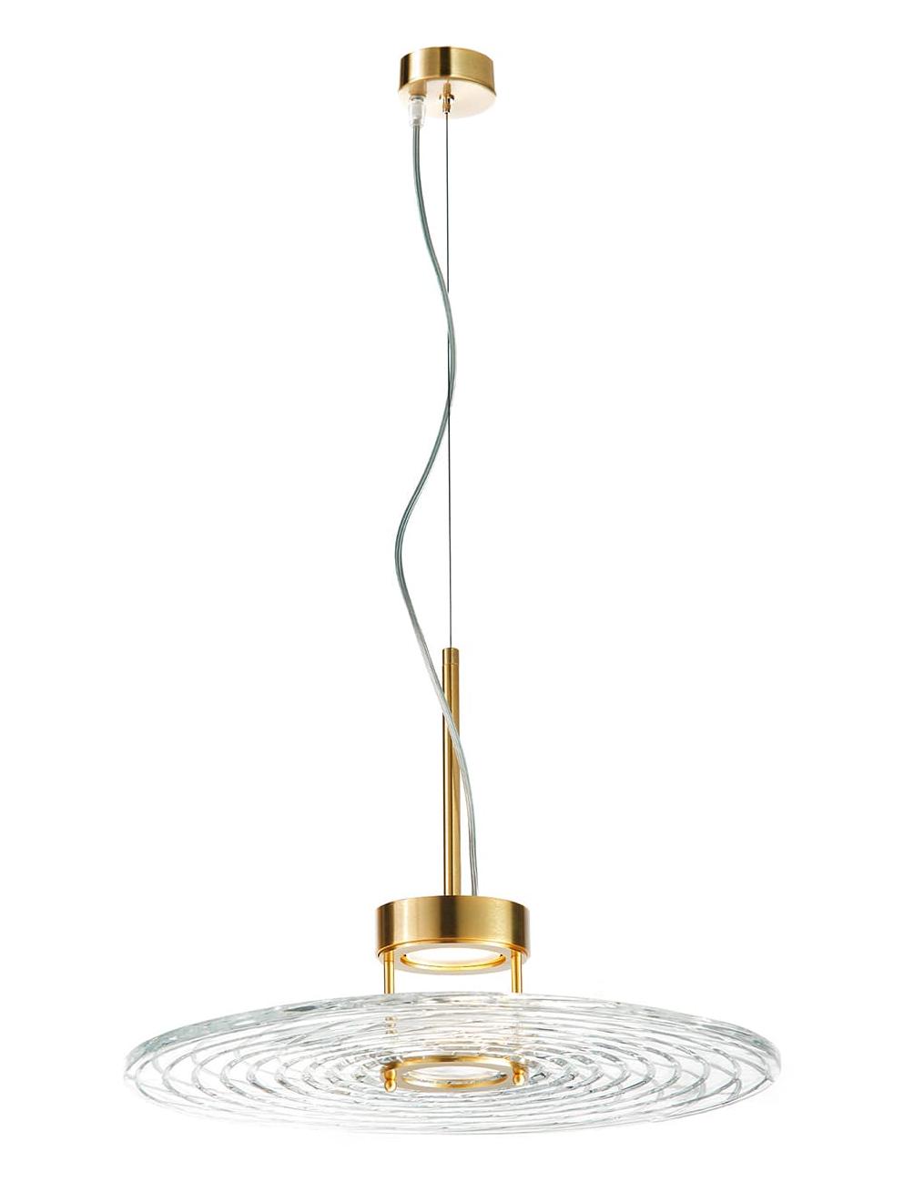 Suspension disque en cristal