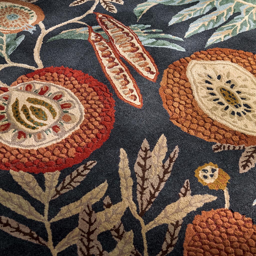 Jackfruit kurkuma indigo vloerkleed